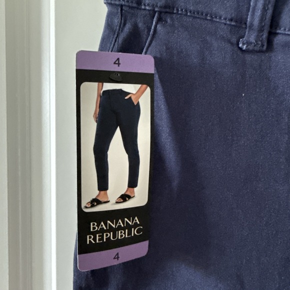 Banana Republic Cropped Chino Pants Women's size 4 Navy Blue - Picture 4 of 4
